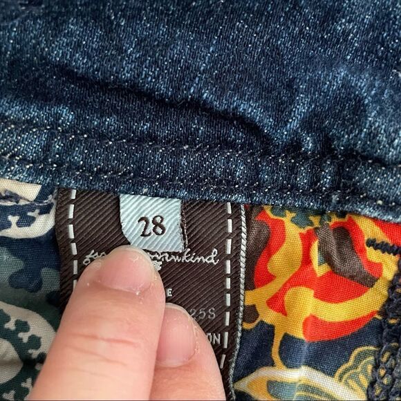 7 for all mankind ~ denim flared bell bottoms ~ size 28 ~ low rise ~ Y2K - Picture 7 of 8